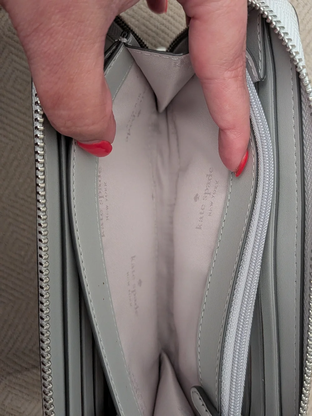 kate spade Silver Metallic Wallet Clutch
